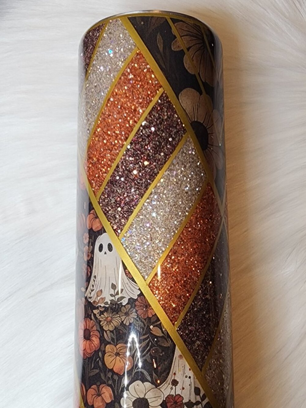 20 oz. Floral Ghost Glitter Tumbler